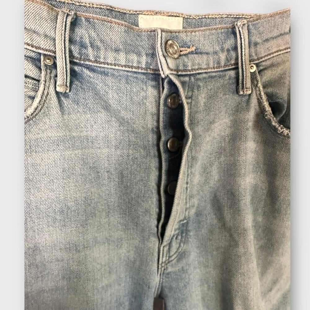 MOTHER Blue Ankle Cropped Jeans with Distressed Details - Picture 8 of 8